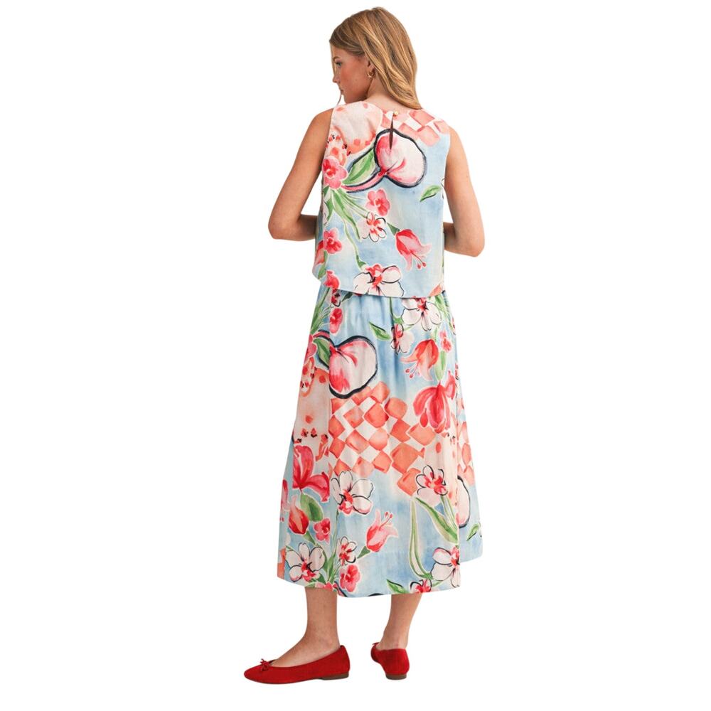 &Merci NWT Floral Matching Set Midi Skirt Sleeveless Outfit Sz M - Picture 6 of 15